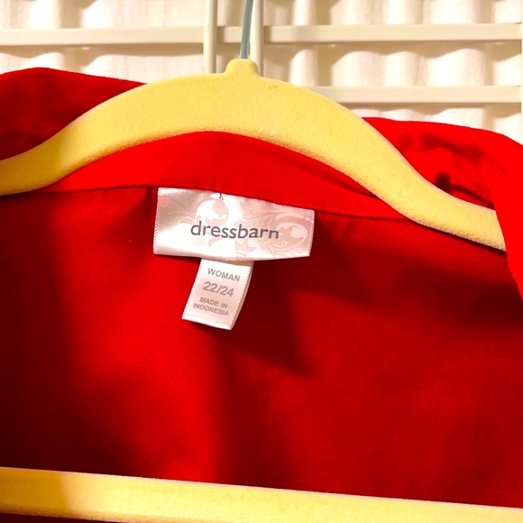 Dress Barn Red Button Down Shirt - Picture 2 of 4